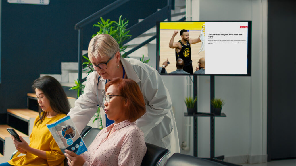 Zenderbaas narrowcasting bij een tandartspraktijk